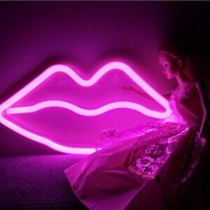 Tech Rebellion Wall Mountable Pink Lips Ambient Neon LED Light
